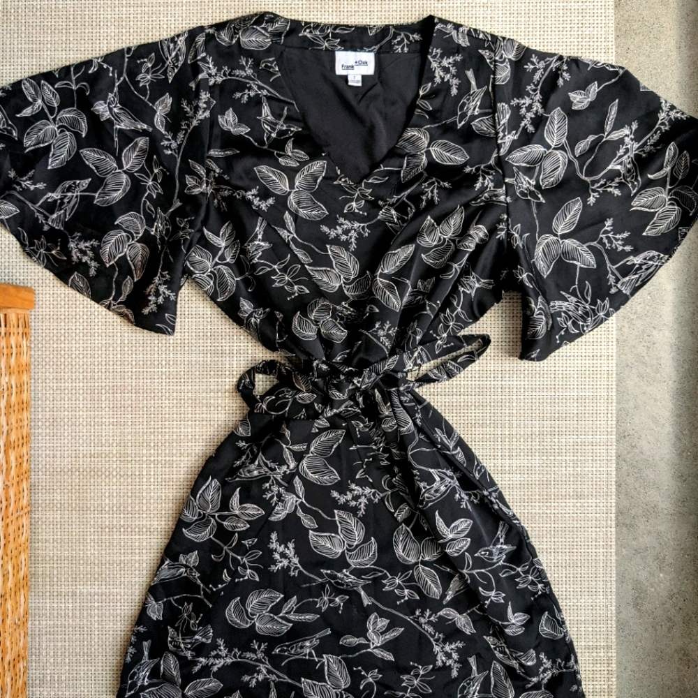 Frank & Oak mini dress with floral/nature print